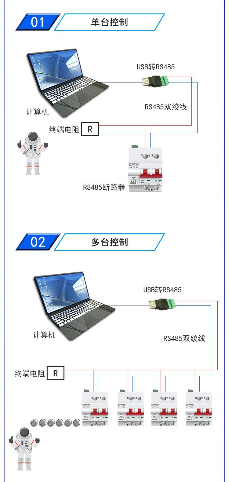 rs485串口家用计量智能空开断路器220V电流电压电量采集远程电源